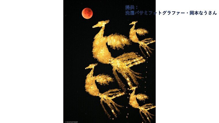 皆既月食の夜「ブラッドムーンがドラゴンボールに見えて」神龍のような